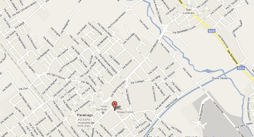 Villa Corvini Parabiago map